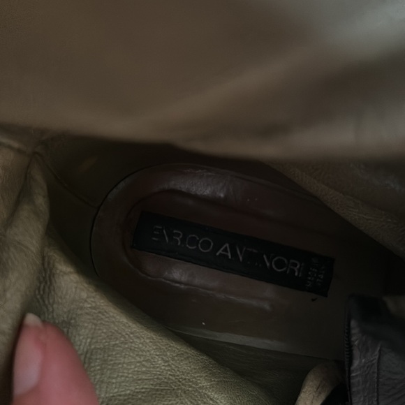 Vintage leather Enrico Antinori square toe square heel calf high boots 39.5 - Picture 9 of 9